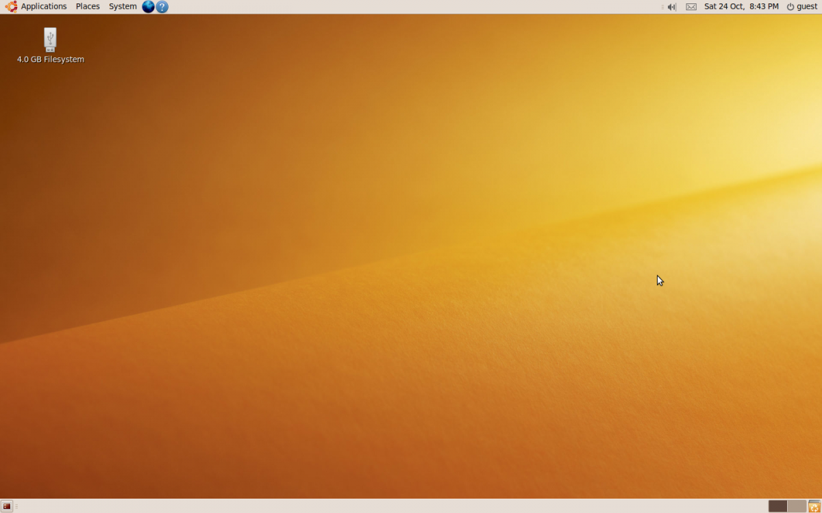 Рабочий стол Linux Ubuntu 9.10