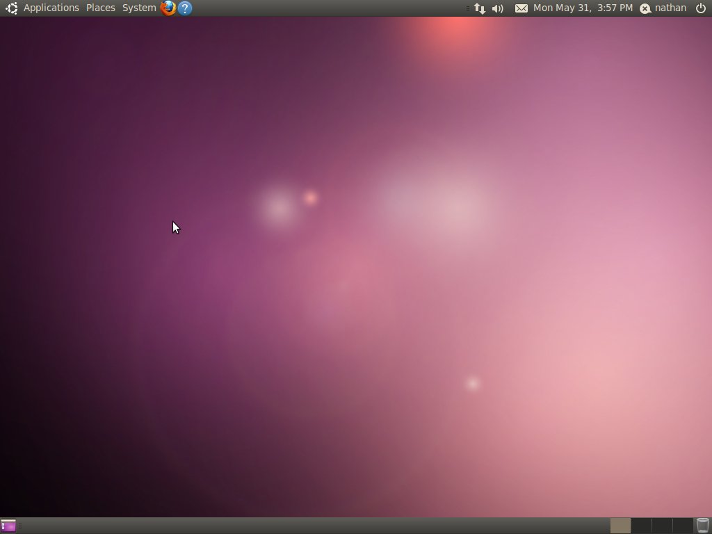 Экран только что установленной Linux Ubuntu